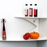 étagère d'angle moderne salon étagère de coin design en métal étagère rangement originale