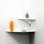 étagère d'angle moderne salon étagère de coin design en métal étagère rangement salle de bain