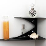 étagère d'angle murale noire moderne en métal étagère de coin design salon