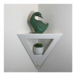 étagère d'angle murale moderne blanche étagère de coin originale salon entrée