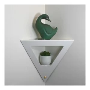 étagère d'angle murale moderne blanche étagère de coin originale salon entrée