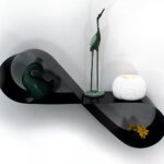 étagère murale moderne mobius étagère noire design original métal