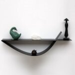 Etagère murale moderne et originale salon étagère noire métal