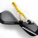 étagère murale moderne mobius étagère noire design métal