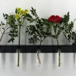 Soliflore design et décoratif vase mural moderne étagère noire