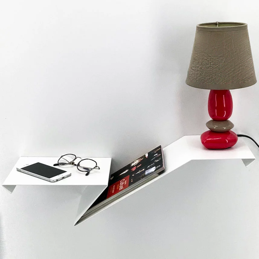 table de nuit murale chambre moderne blanche chevet design suspendu