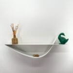 étagère murale blanche design et décorative en métal pour salon